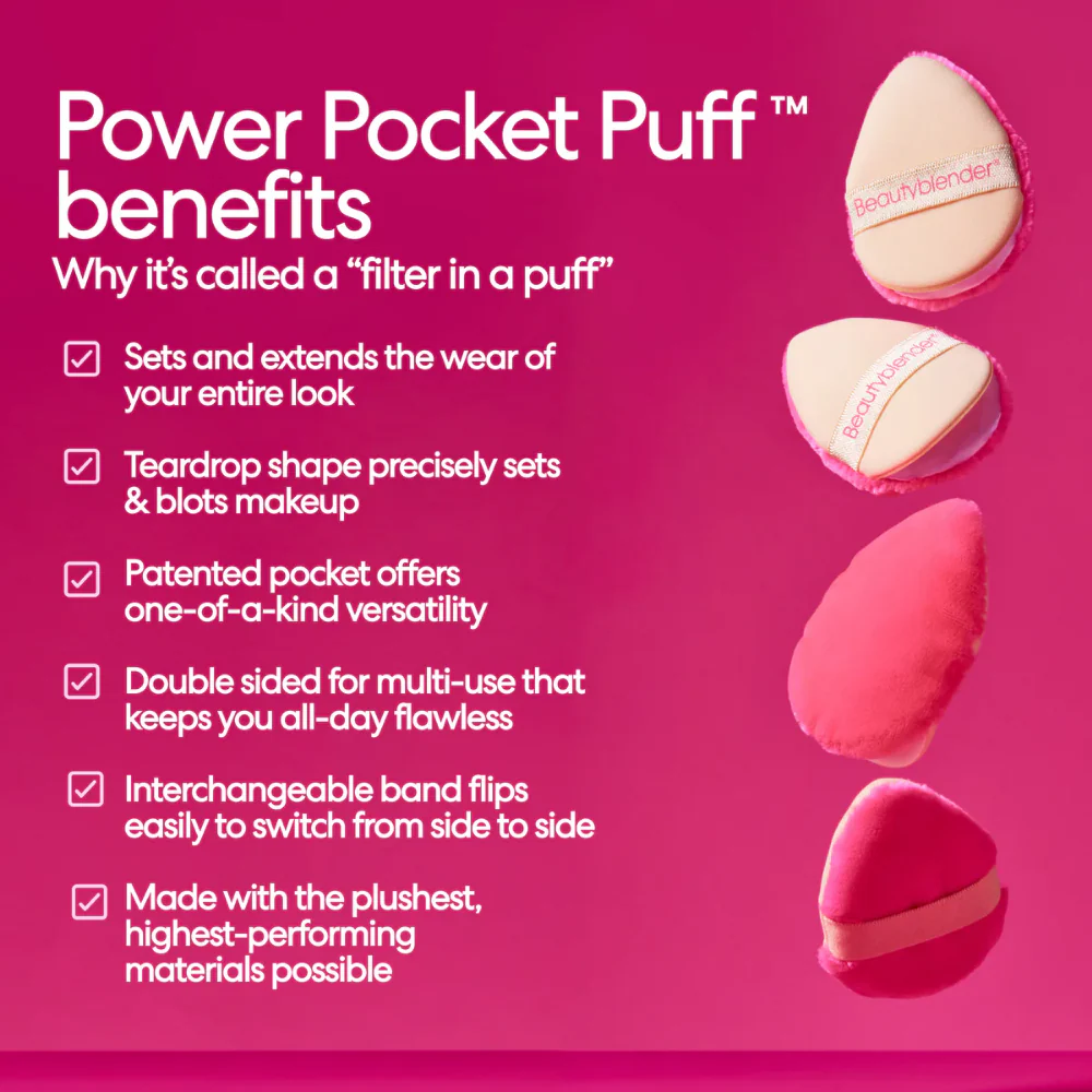 Beautyblender Dual-Sided Power Pocket Powder Puff - Image 3