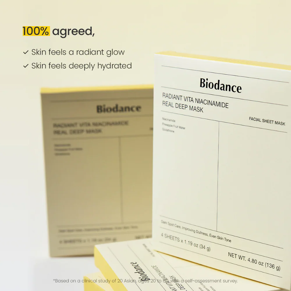 Biodance Radiant Vita Niacinamide Real Deep Mask 4 x 34g - Image 8