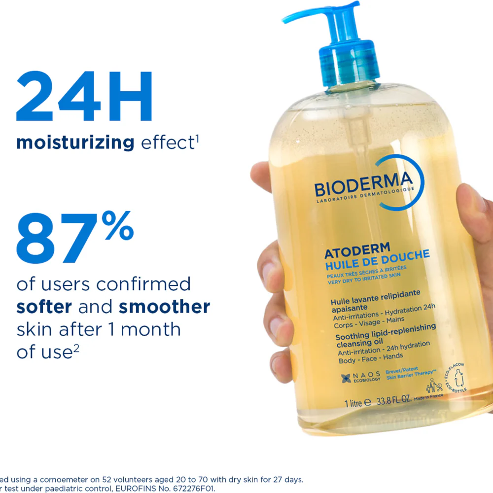 Bioderma Atoderm Soothing Lipid-Replenishing Cleansing Shower Oil 500ml - Image 4
