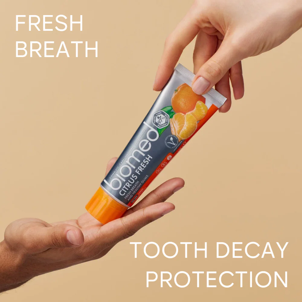 Biomed Citrus Fresh 97% Natural Fresh Breath & Healthy Gums Toothpaste 100g - Image 2