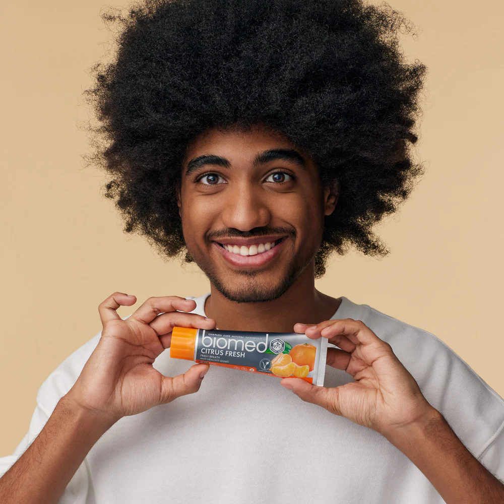 Biomed Citrus Fresh 97% Natural Fresh Breath & Healthy Gums Toothpaste 100g - Image 4