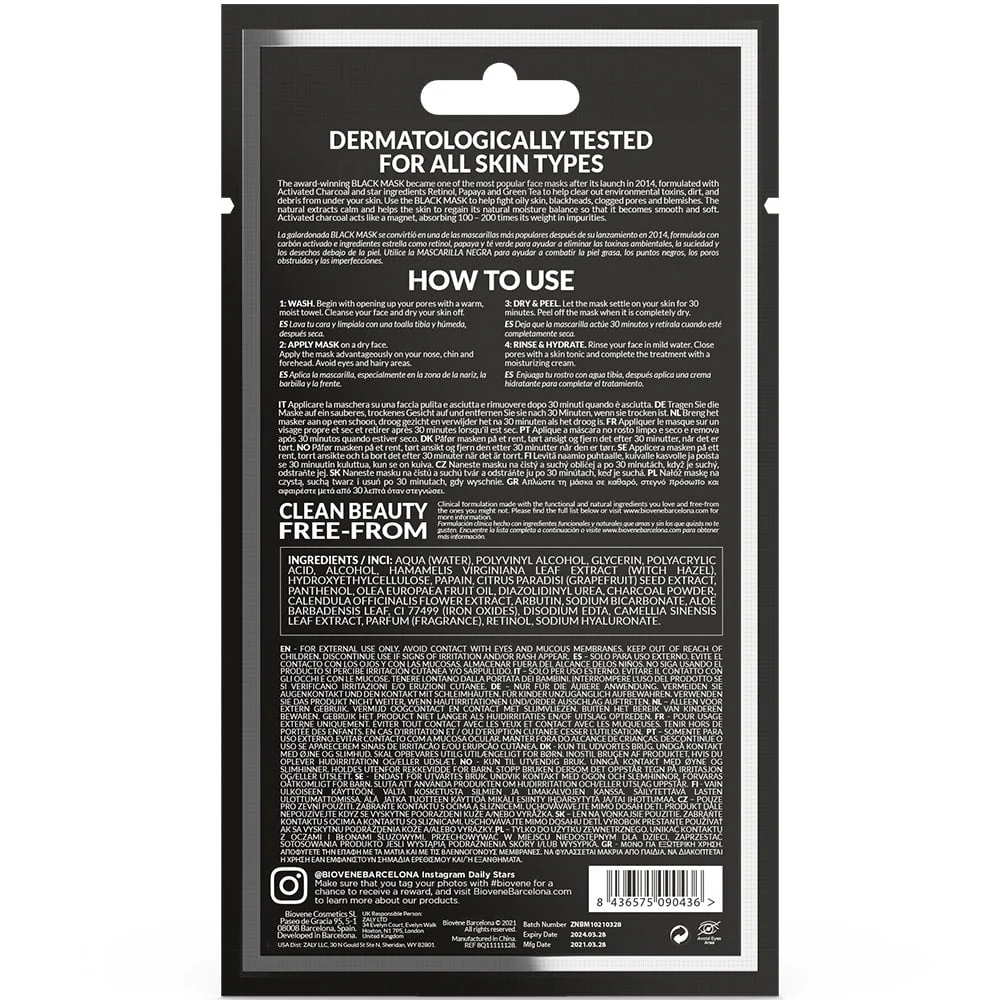 Biovene Black Mask Ultra Cleansing Peel Off Treatment 12.5ml - Image 2