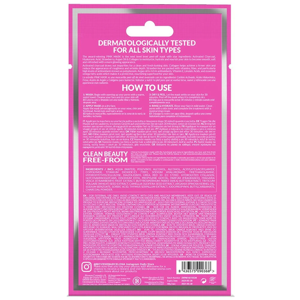 Biovene Pink Mask Glowing Complexion Peel Off Treatment 12.5ml - Image 2
