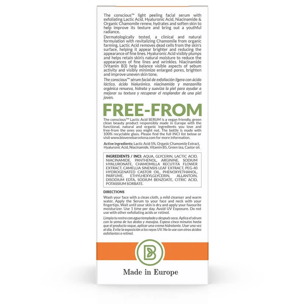 Biovene The Conscious No. 2 Lactic Acid Light-Peeling Renewal Serum 30ml - Image 4