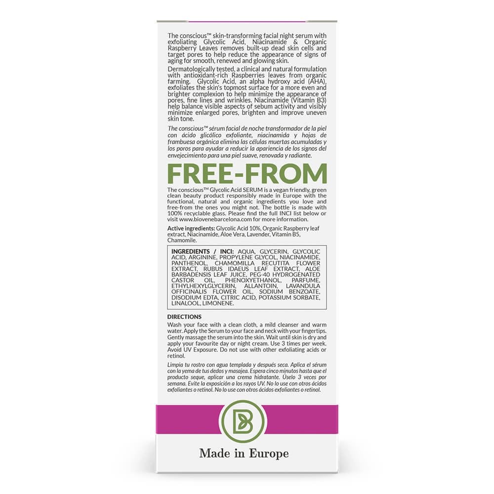 Biovene The Conscious No. 9 Glycolic Acid Exfoliating Super Smoothing Glow Serum 30ml - Image 4