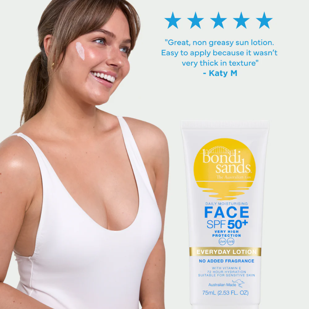 Bondi Sands Everyday Lotion Face Sunscreen Fragrance-Free SPF50+ 75ml - Image 4