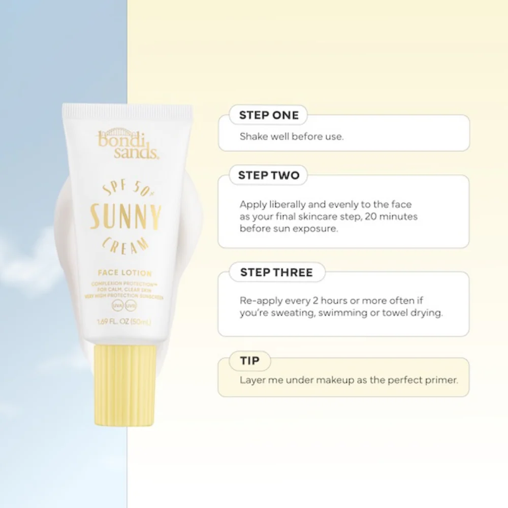 Bondi Sands Sunny Cream Face Lotion SPF50+ 50ml - Image 5