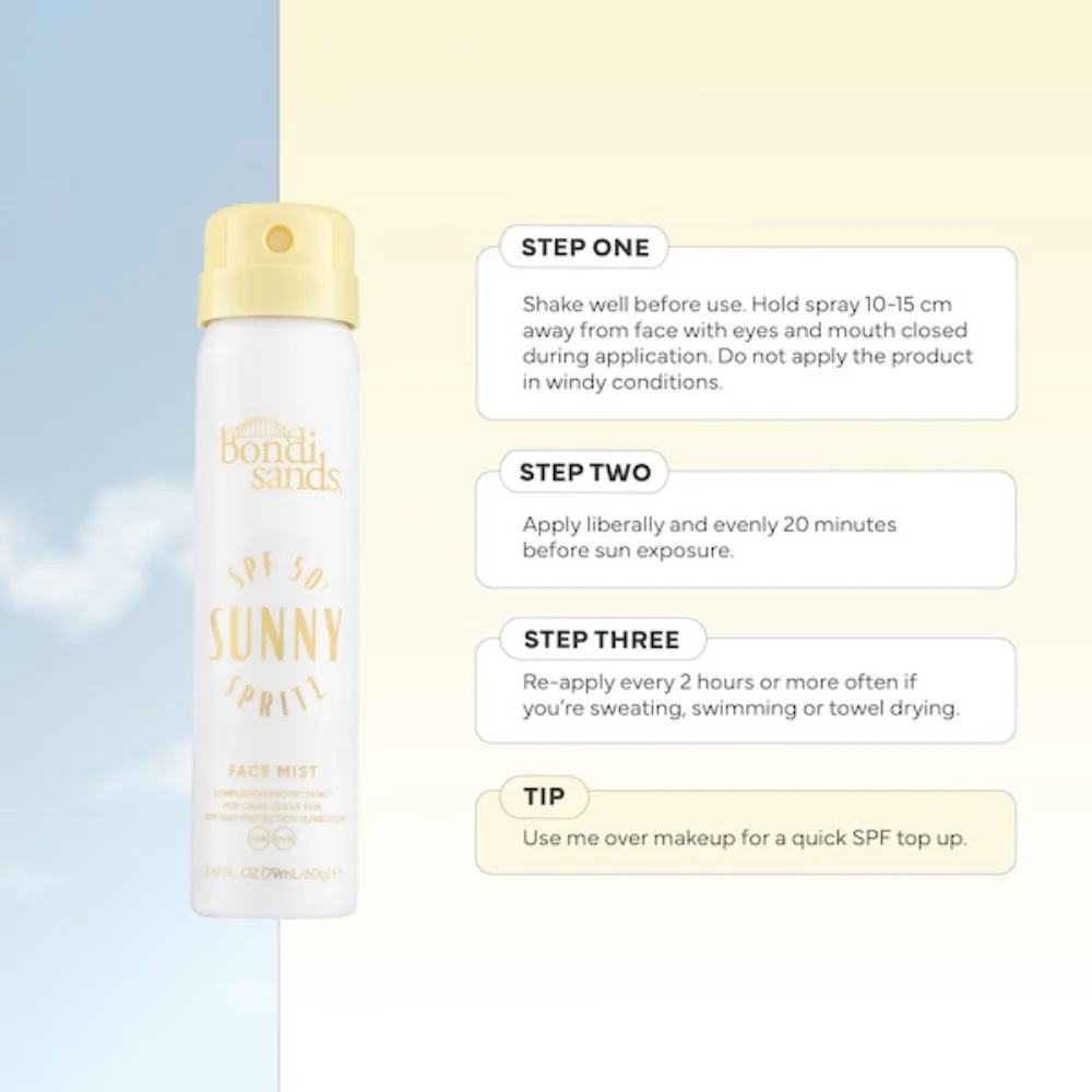 Bondi Sands Sunny Spritz Face Mist SPF50+ 79ml - Image 3