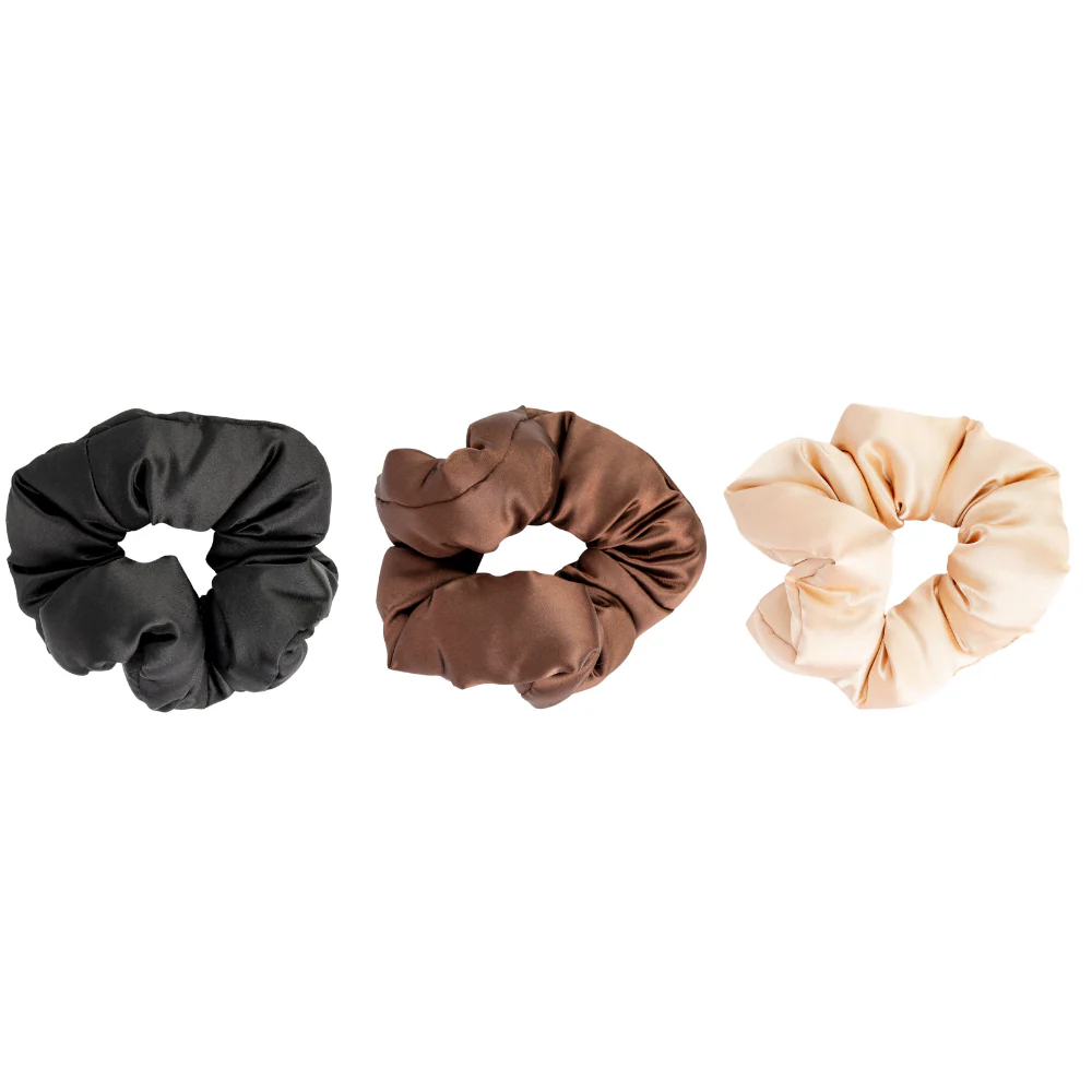 Brushworks Assorted Large Classic Cloud Scrunchies Pack of 3 - Image 2