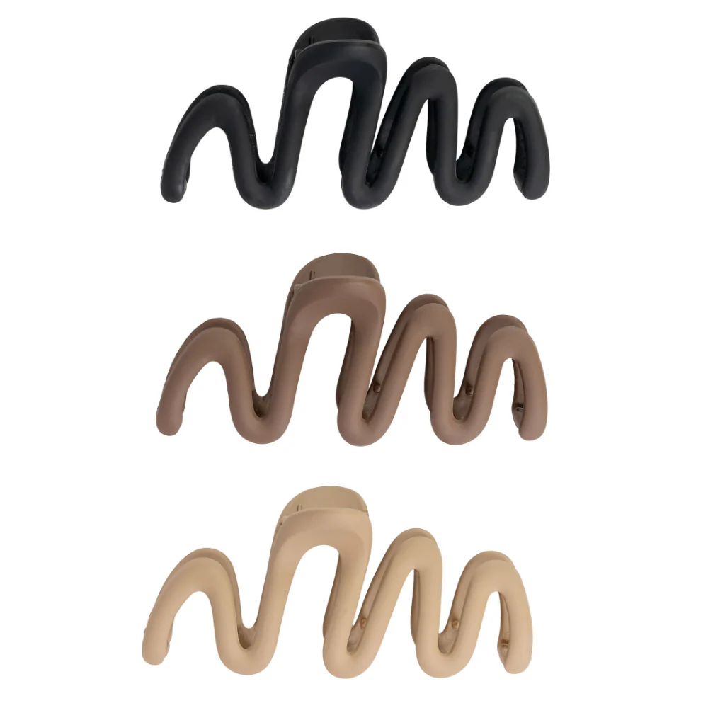 Brushworks Assorted Wave Claw Clips Pack of 3 - Image 2