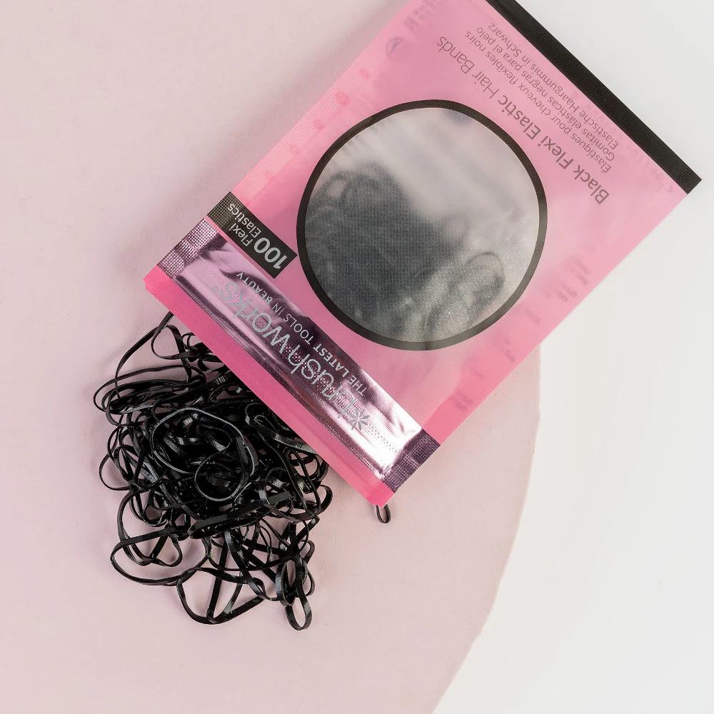 Brushworks Black Flexi Hair Bands x100 - Image 4