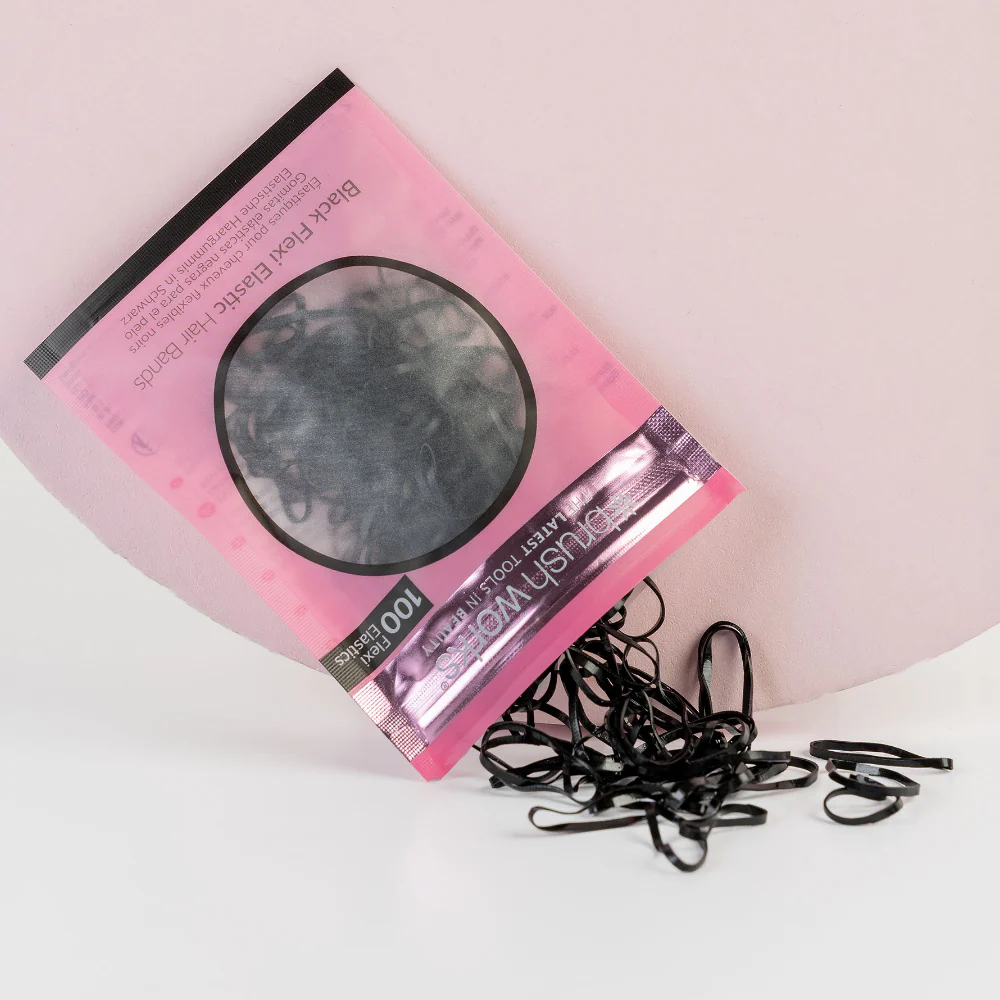 Brushworks Black Flexi Hair Bands x100 - Image 5