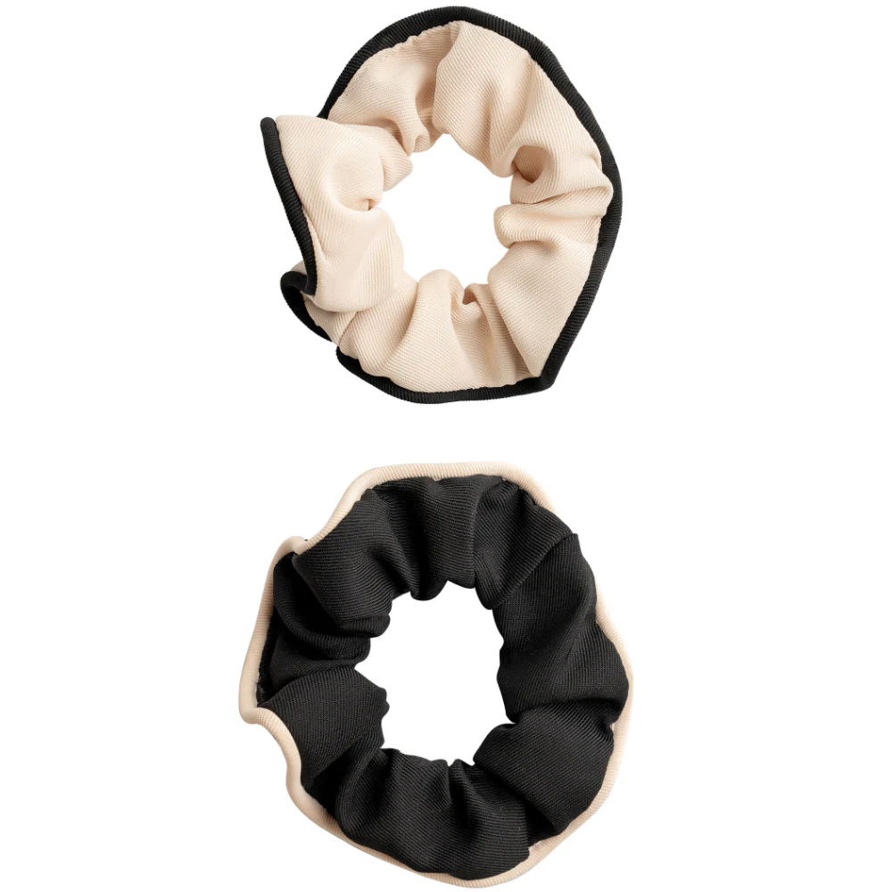 Brushworks Black & White Contrast Scrunchies Pack of 2 - Image 2