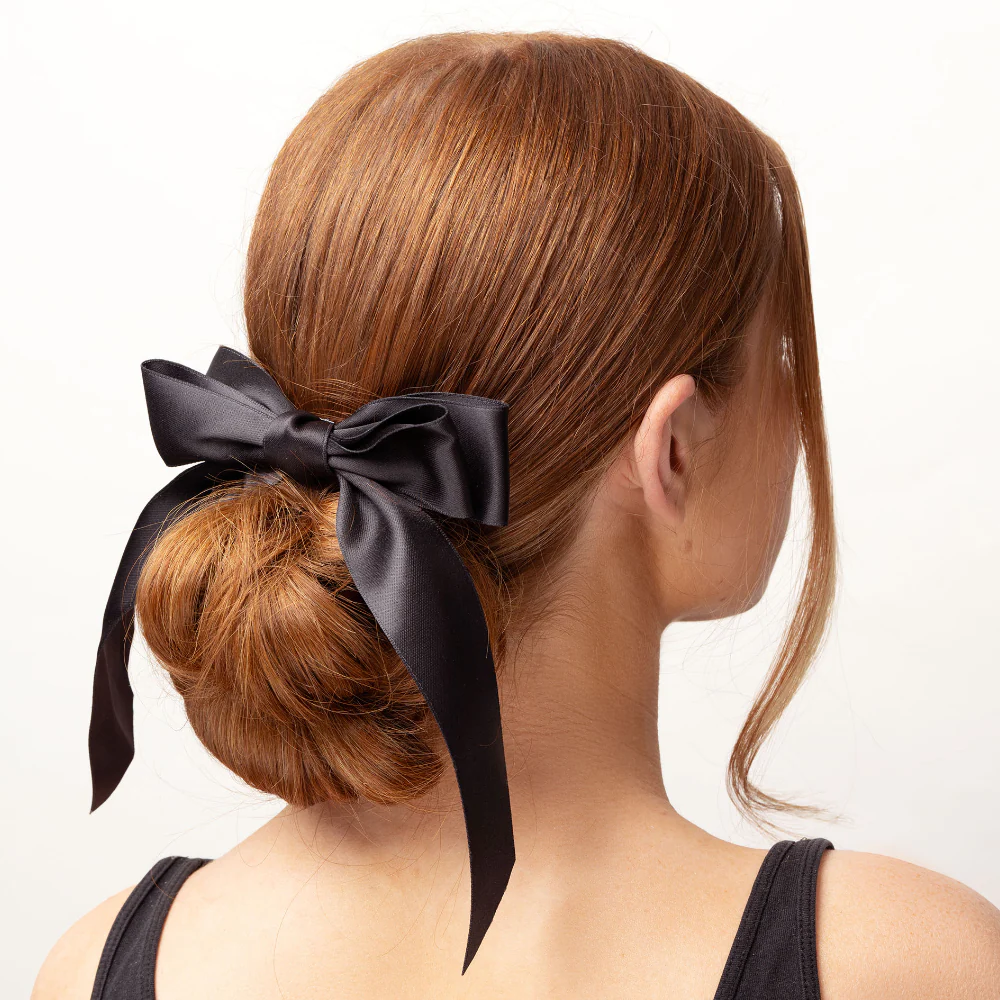 Brushworks Black & White Satin Hair Bow Duo - Image 6
