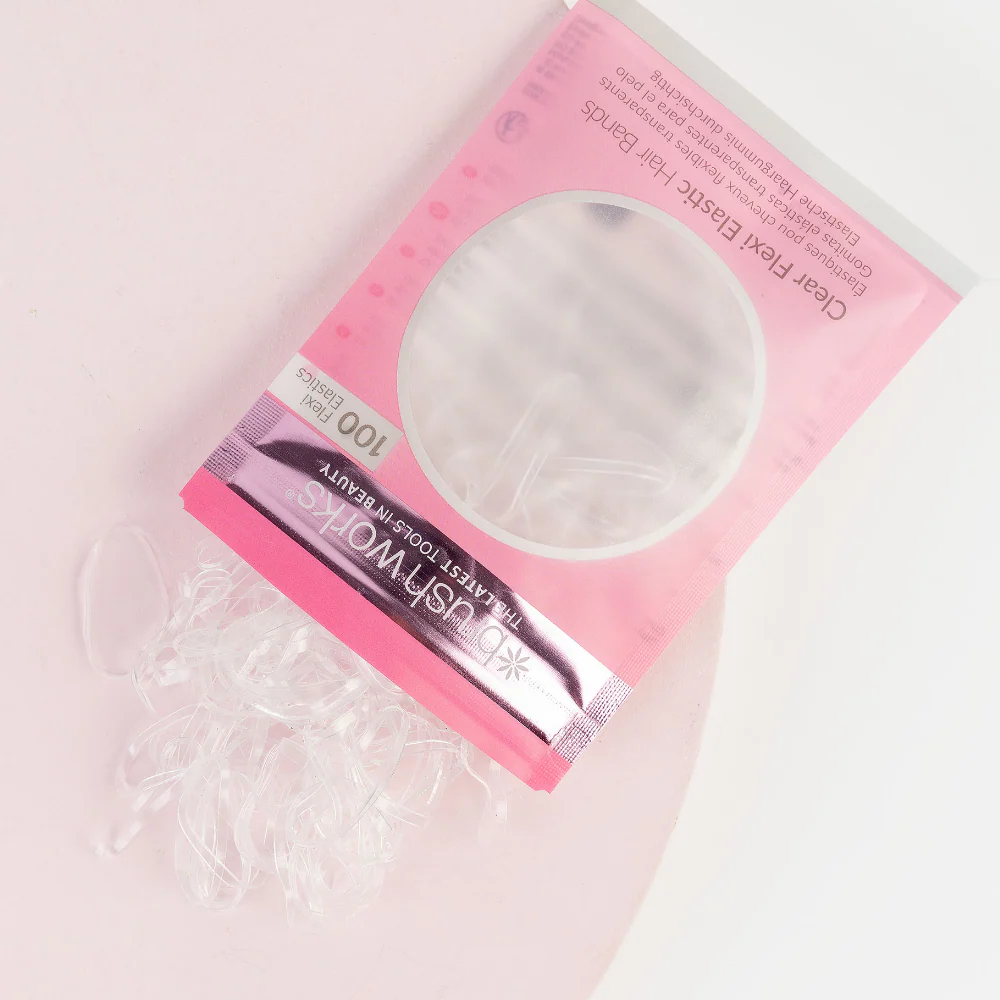 Brushworks Clear Flexi Elastic Hair Bands x100 - Image 4