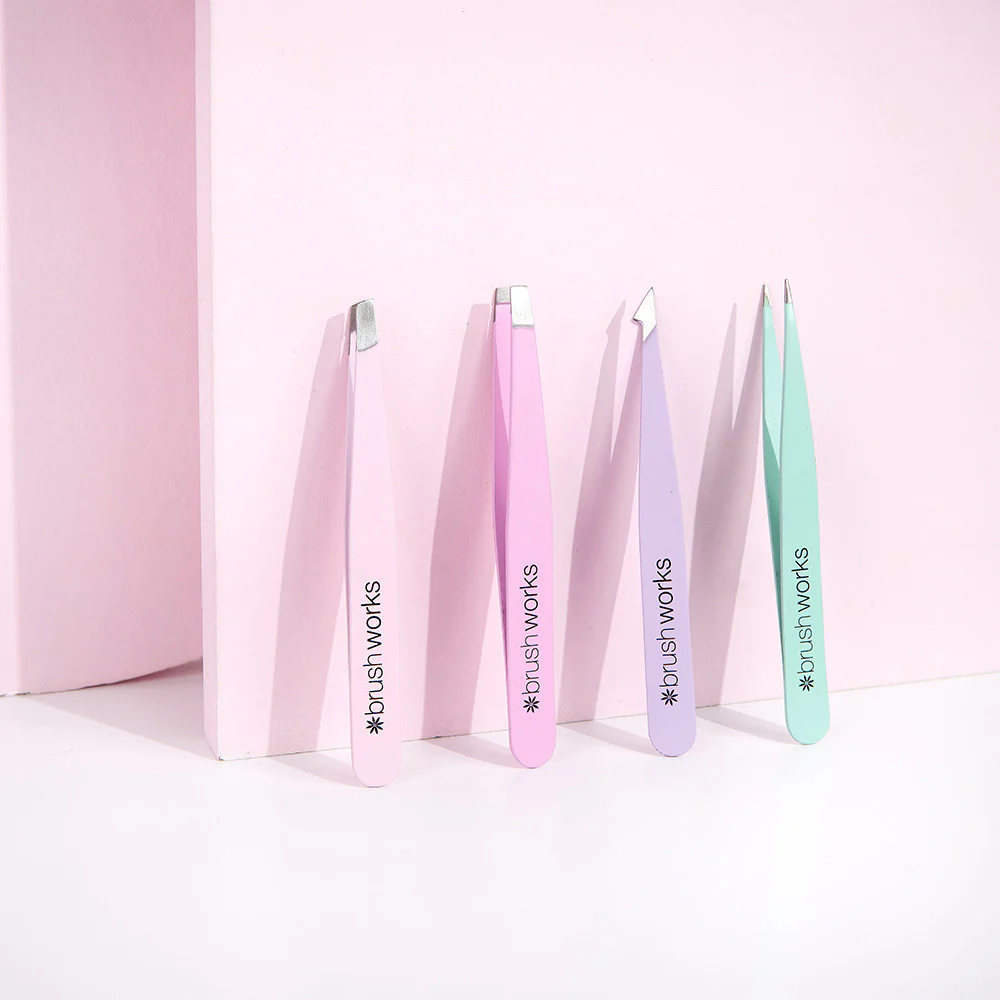 Brushworks HD 4 Piece Combination Tweezer Set Pastel - Image 3