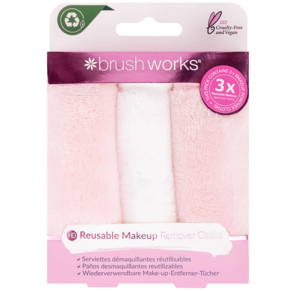 Brushworks Microfibre Makeup Remover Cloths Pack of 3 - Image 2