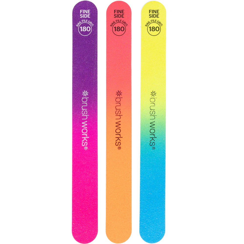 Brushworks Neon Nail Files Pack of 3 - Image 3