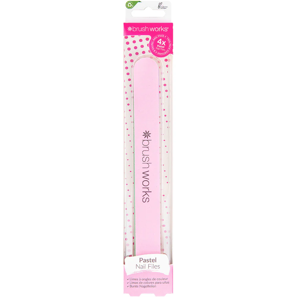 Brushworks Pastel Colour Nail Files Pack of 4 - Image 2