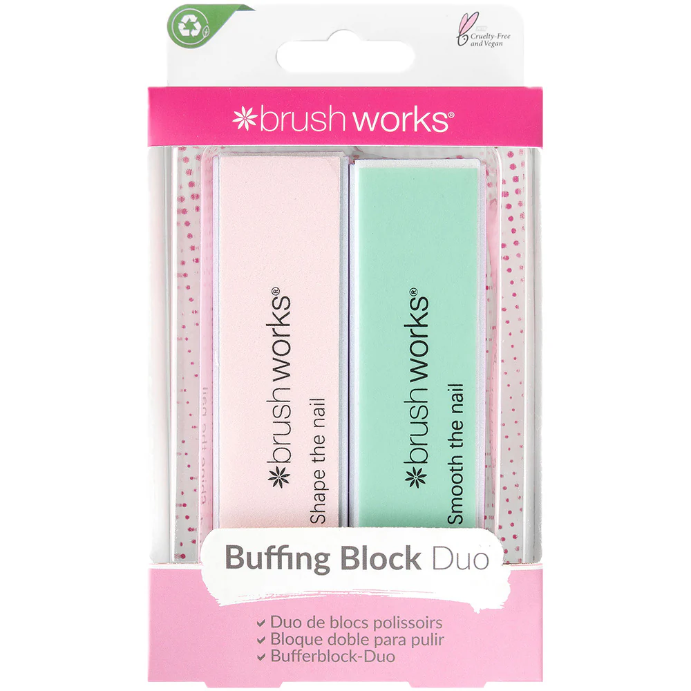 Brushworks Pastel Nail Buffing Blocks Pack of 2 - Image 2