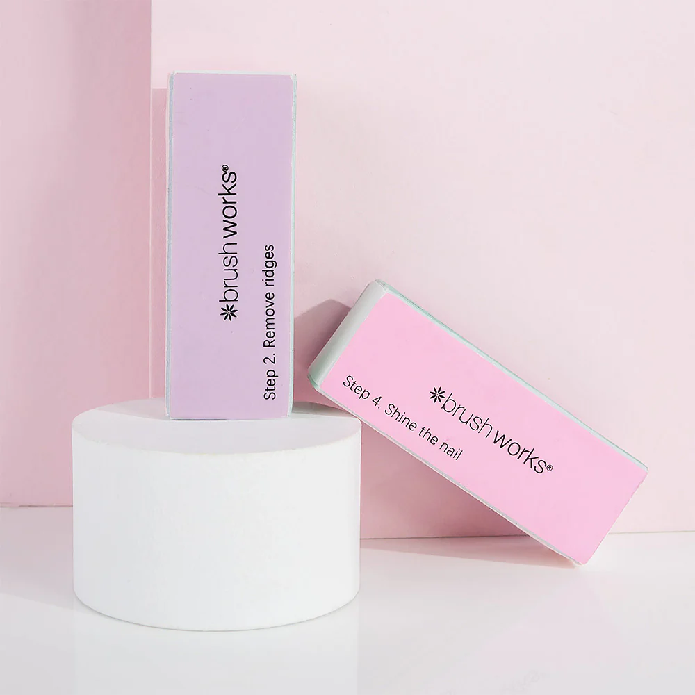 Brushworks Pastel Nail Buffing Blocks Pack of 2 - Image 3