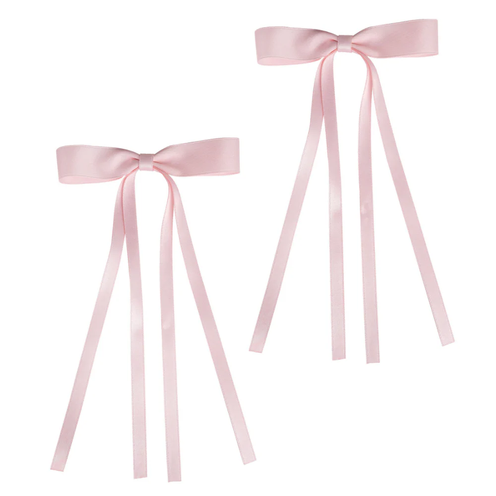 Brushworks Pink Satin Hair Bow Duo - Image 2