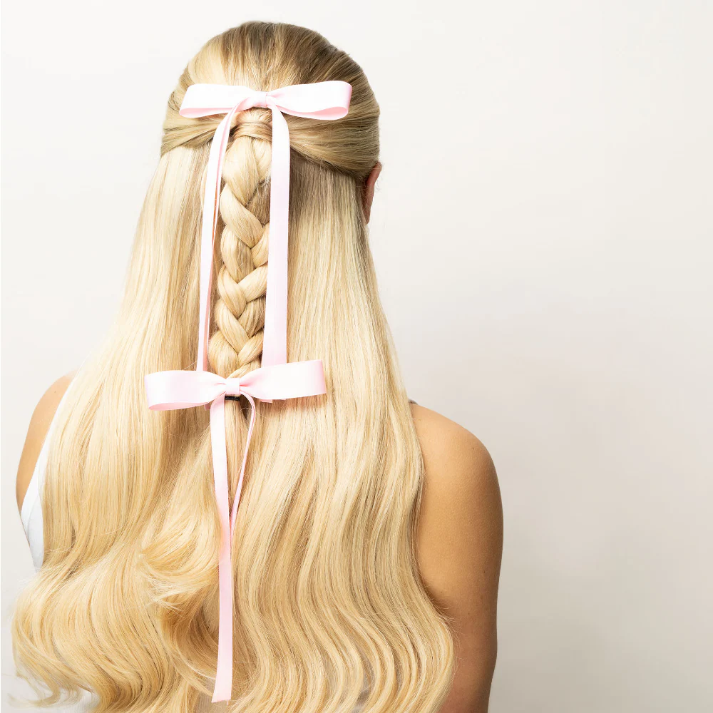 Brushworks Pink Satin Hair Bow Duo - Image 7