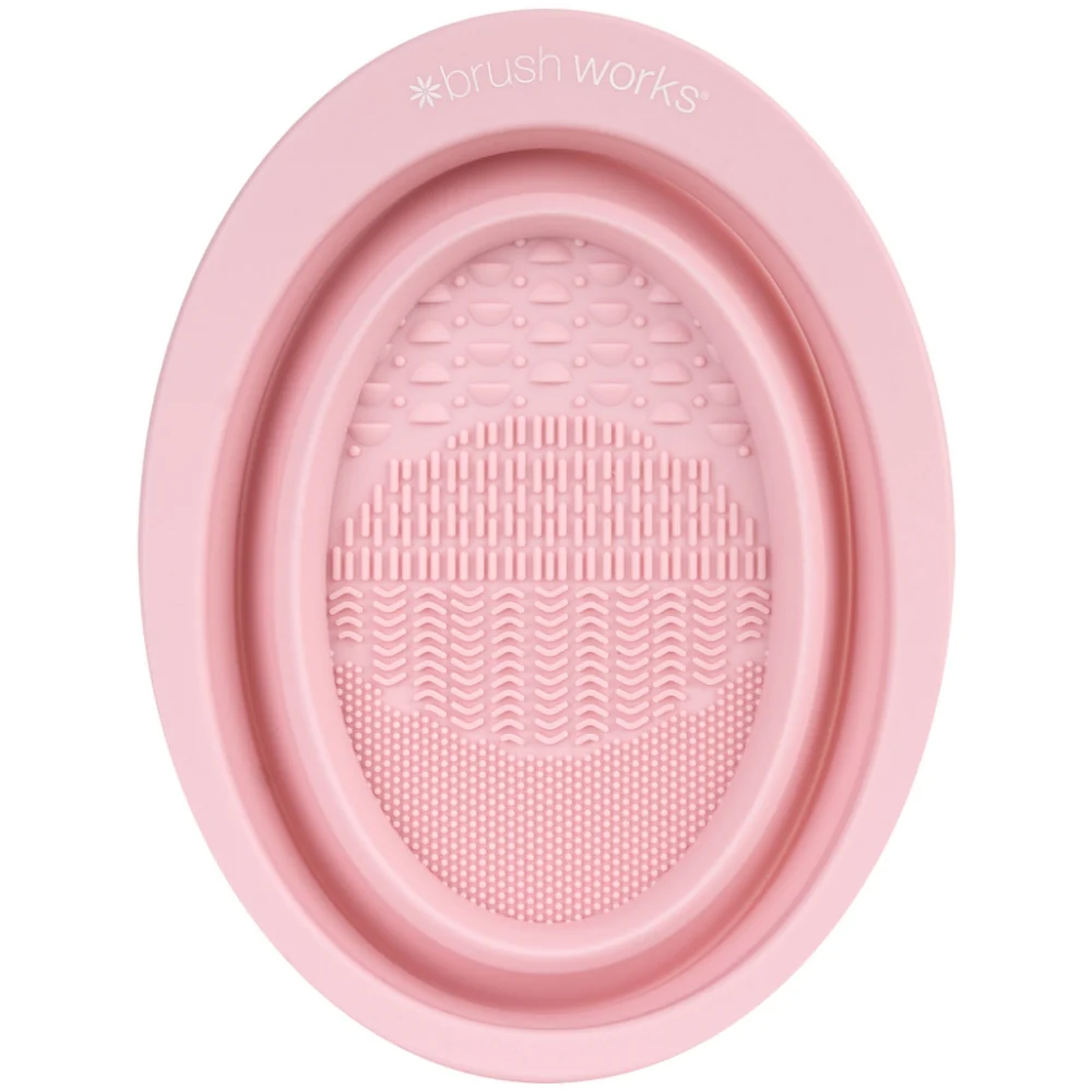 Brushworks Pink Silicone Makeup Brush Cleaning Bowl - Image 2