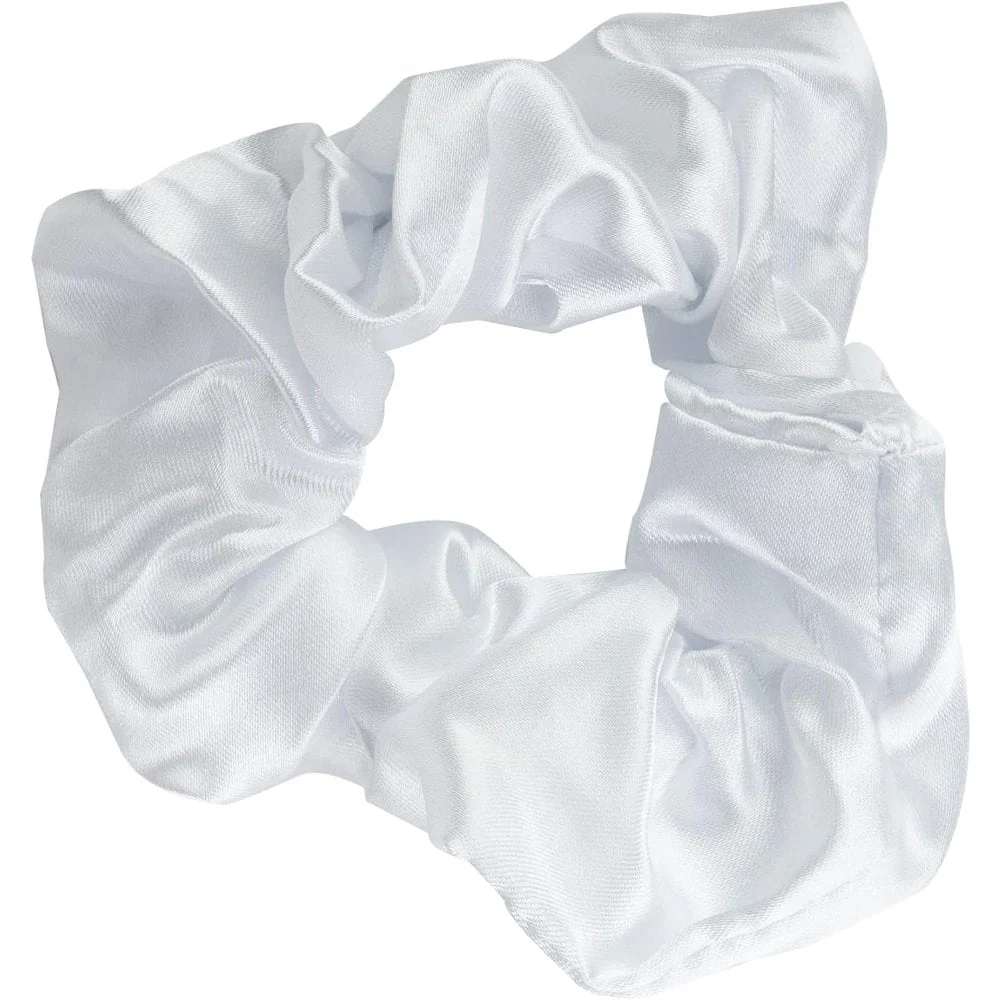 Brushworks Pink & White Satin Scrunchies Pack of 4 - Image 4