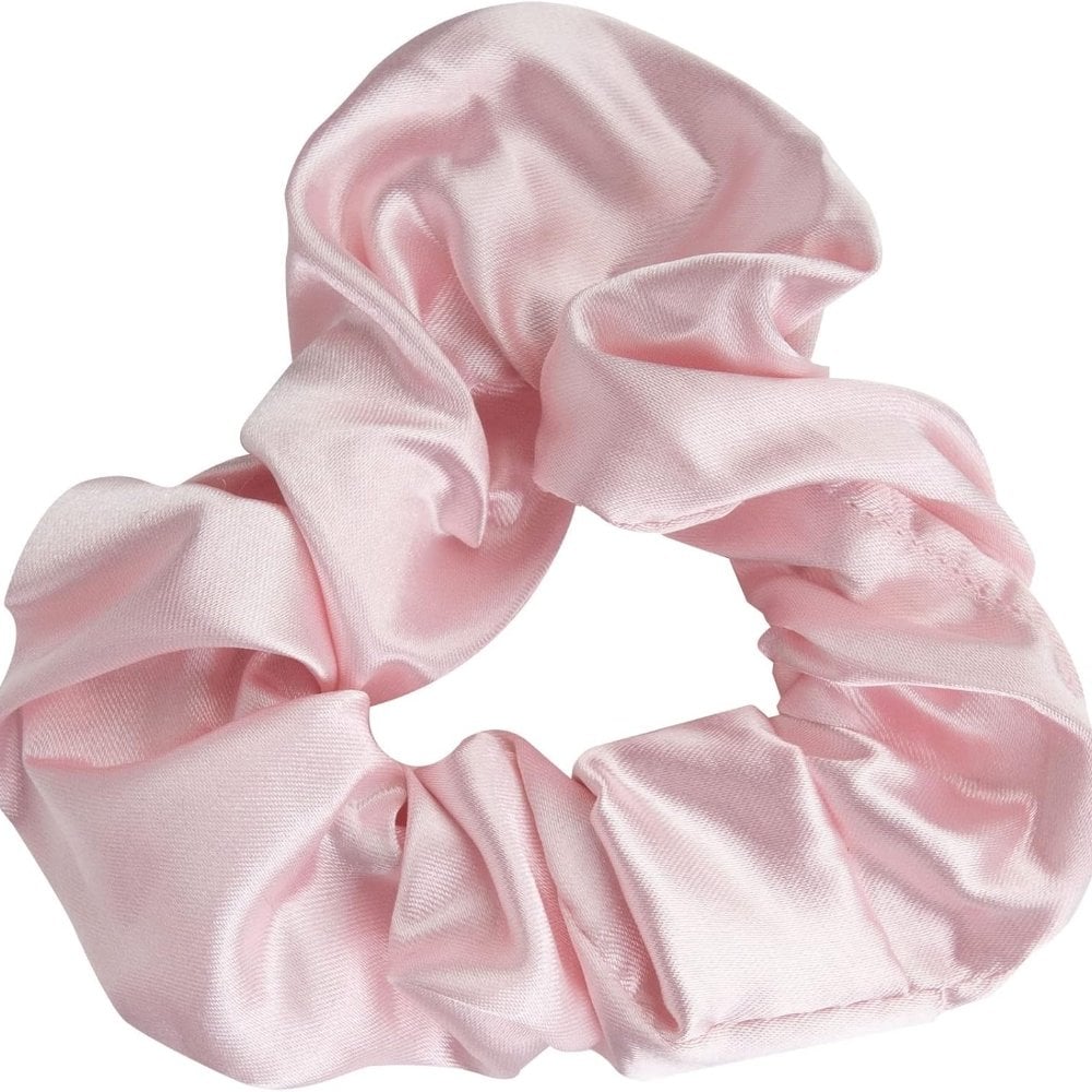 Brushworks Pink & White Satin Scrunchies Pack of 4 - Image 5