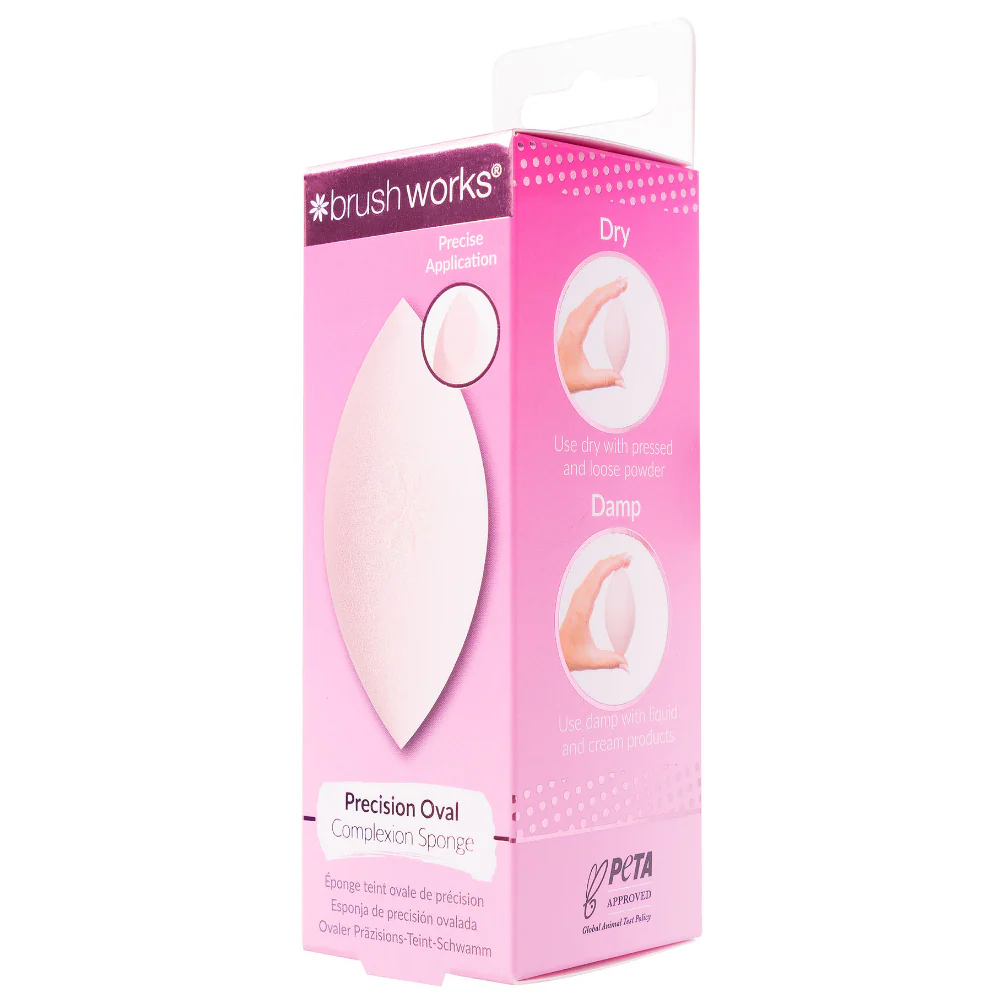 Brushworks Precision Oval Complexion Makeup Sponge - Image 2