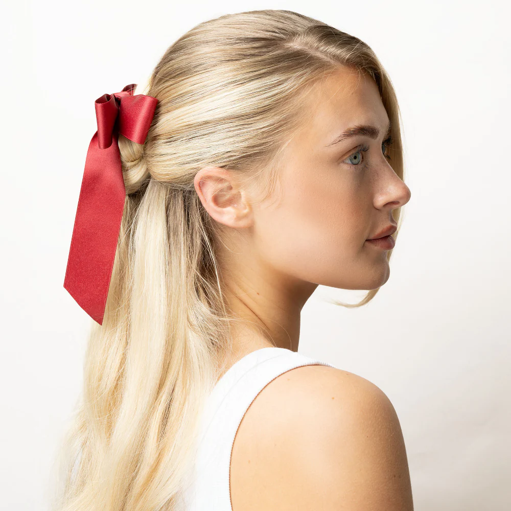 Brushworks Red & Black Satin Hair Bow Duo - Image 5