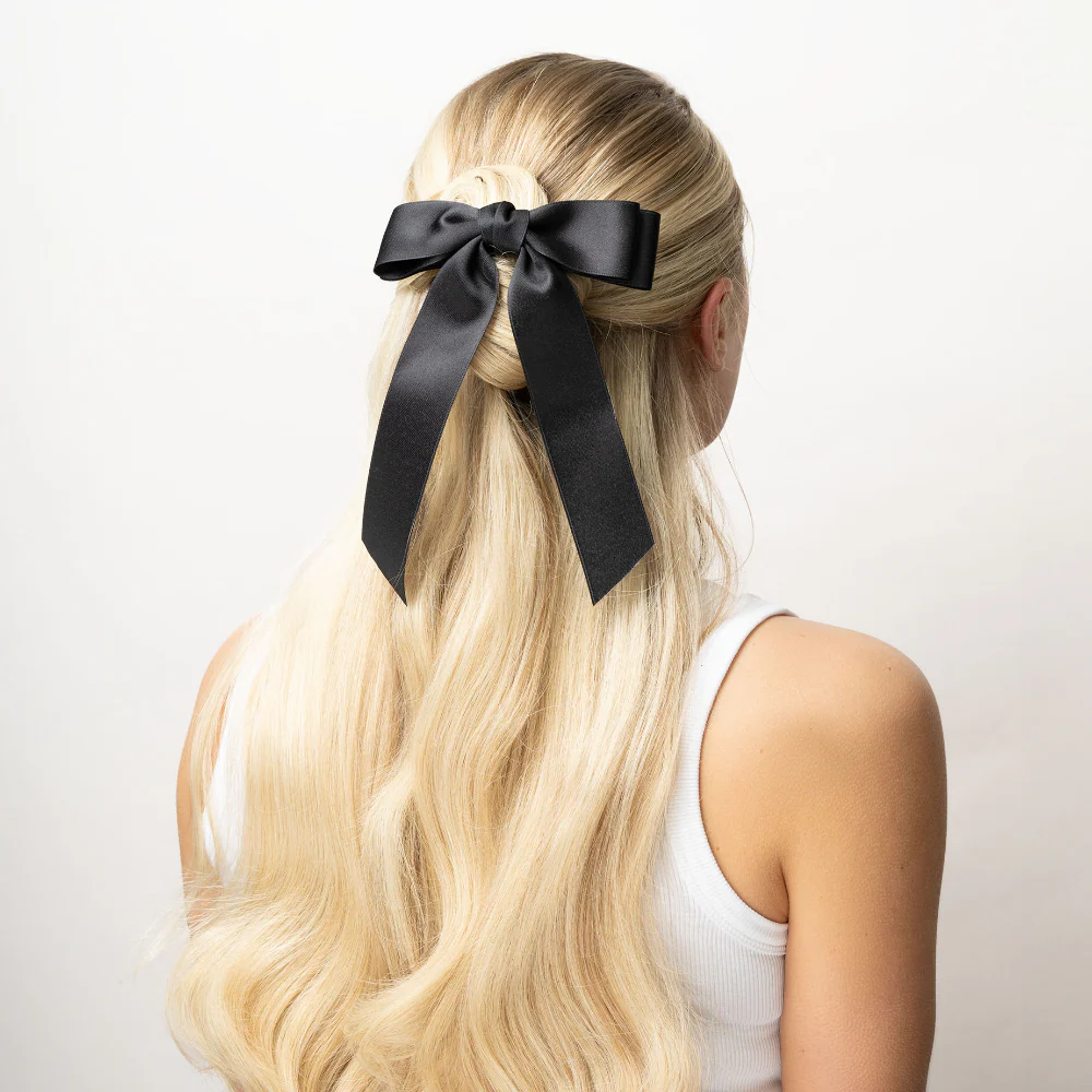 Brushworks Red & Black Satin Hair Bow Duo - Image 6