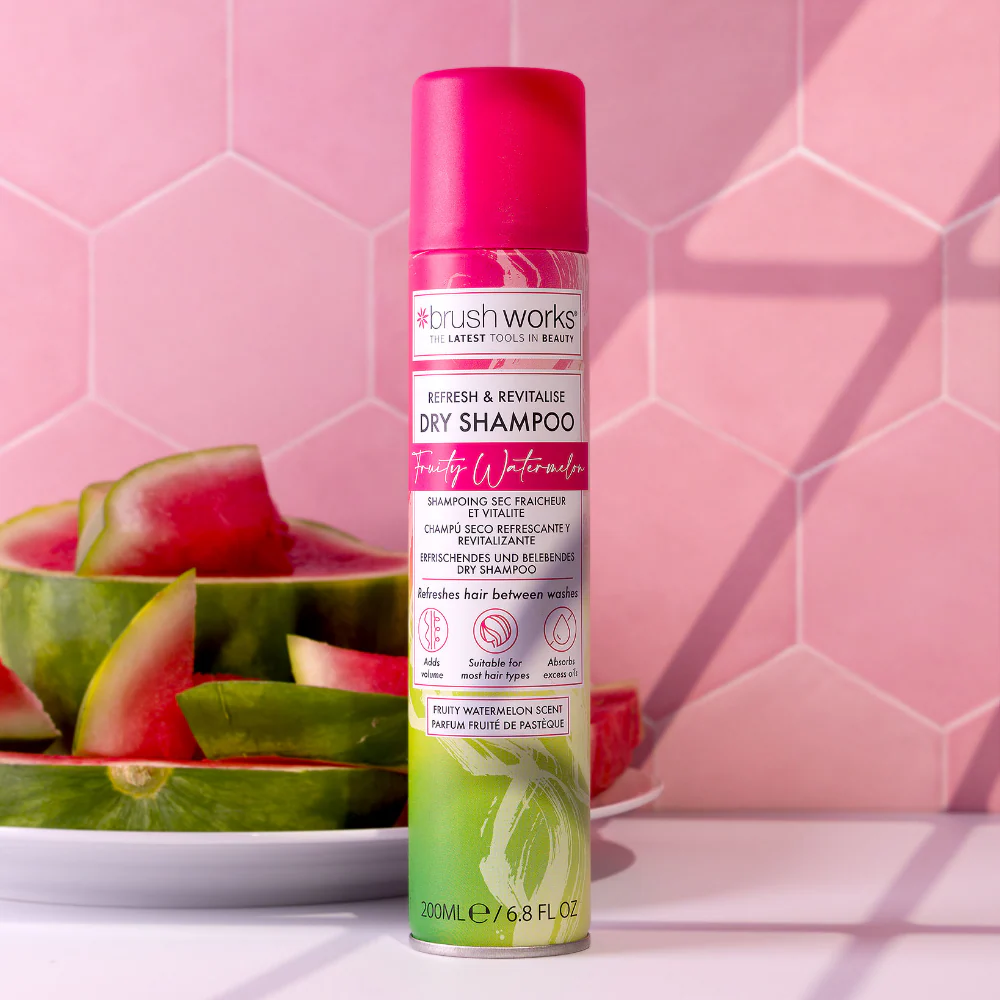 Brushworks Refresh & Revitalise Fruity Watermelon Dry Shampoo 200ml - Image 4