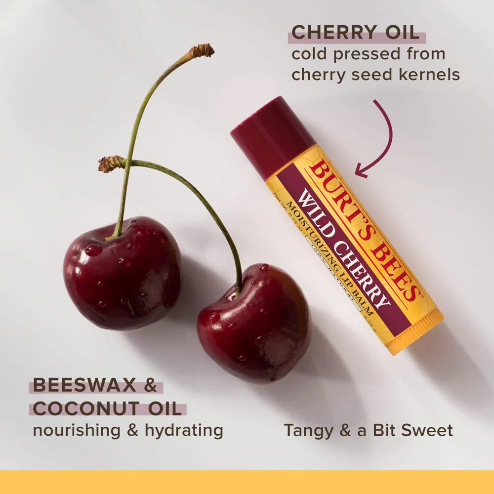 Burt's Bees Lip Balm Wild Cherry Tube 4.25g - Image 3