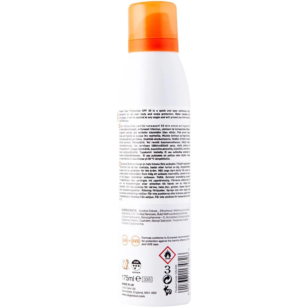 Calypso Clear Protection Continuous Dry Mist Spray SPF30 175ml - Image 2