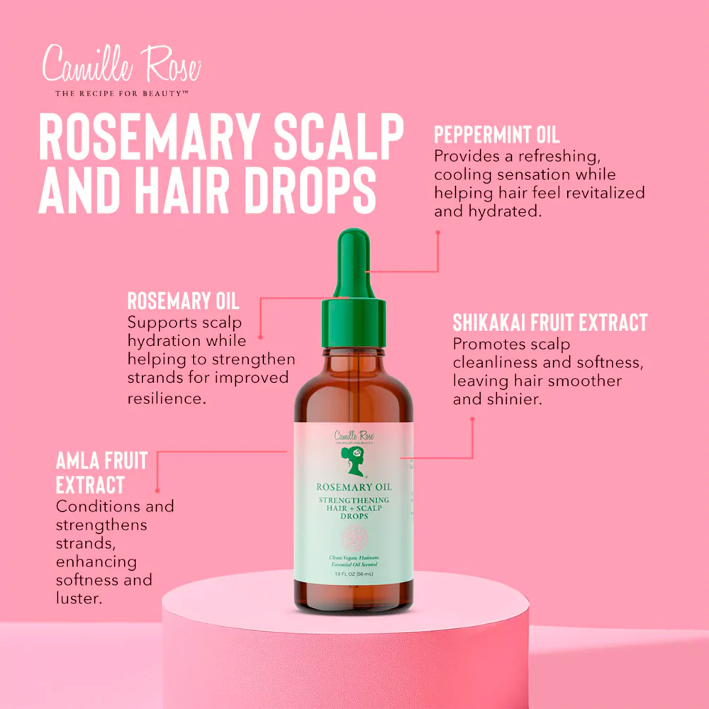 Camille Rose Rosemary Oil Strengthening Hair & Scalp Drops 56ml - Image 2