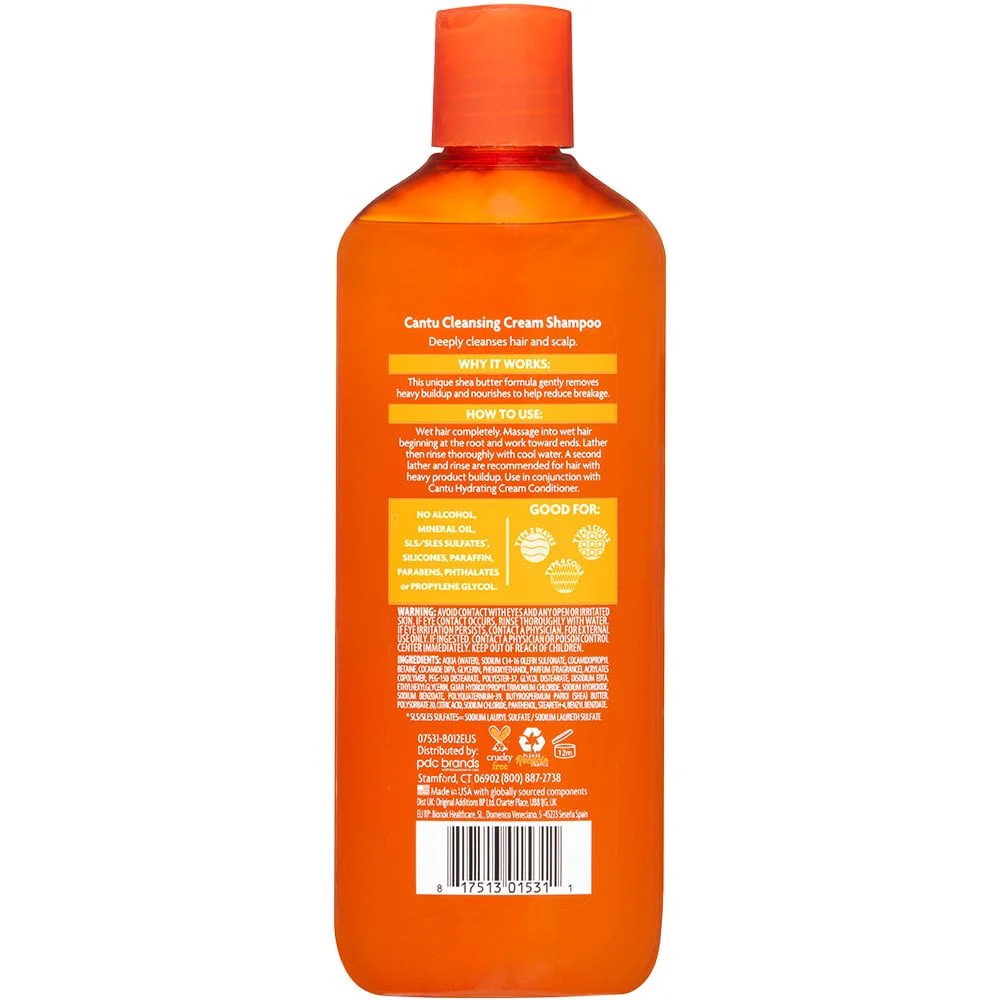 Cantu Shea Butter For Natural Hair Sulphate-Free Cleansing Cream Shampoo 400ml - Image 2
