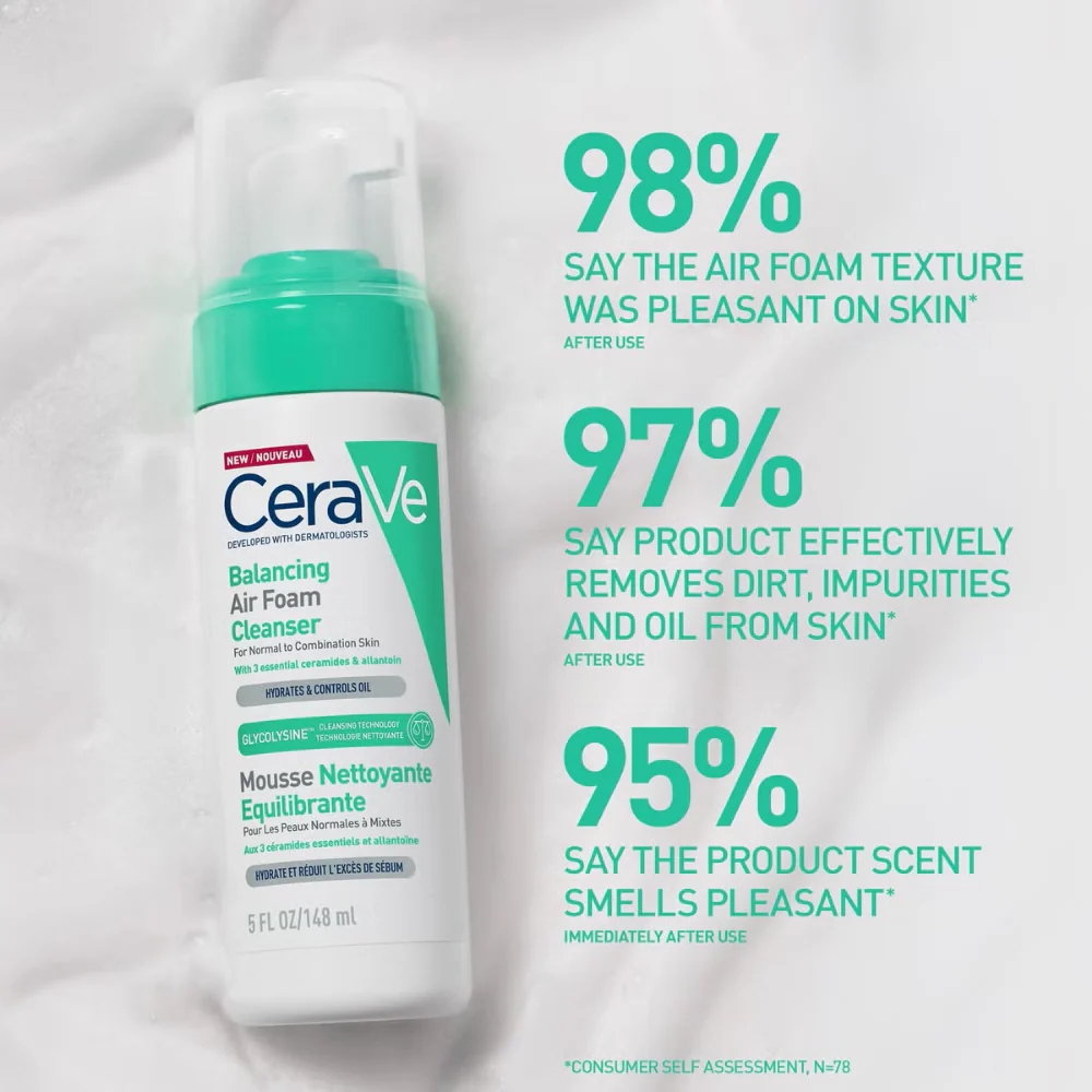 CeraVe Balancing Air Foam Facial Cleanser 148ml - Image 2