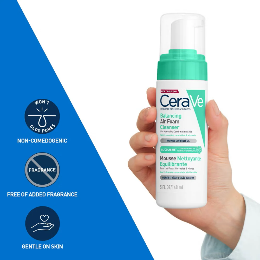 CeraVe Balancing Air Foam Facial Cleanser 148ml - Image 6