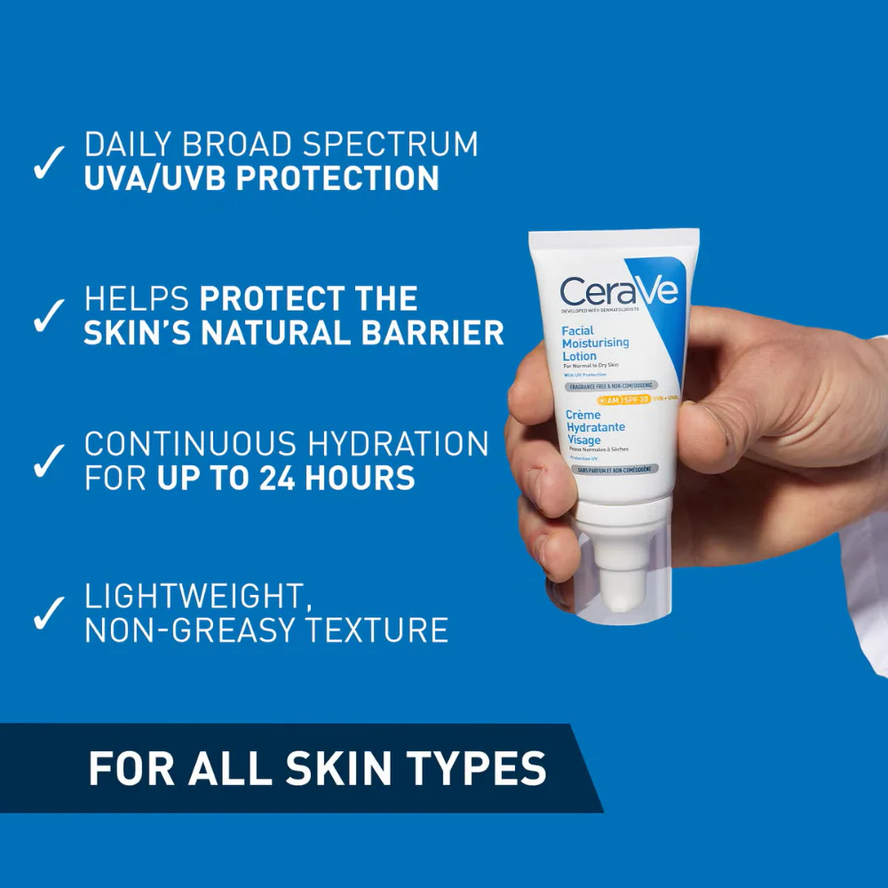 CeraVe Facial Moisturising Lotion AM SPF30 52ml - Image 2