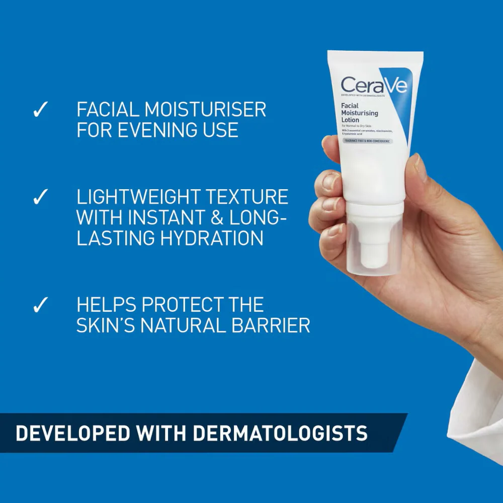 CeraVe Facial Moisturising Lotion PM 52ml - Image 3