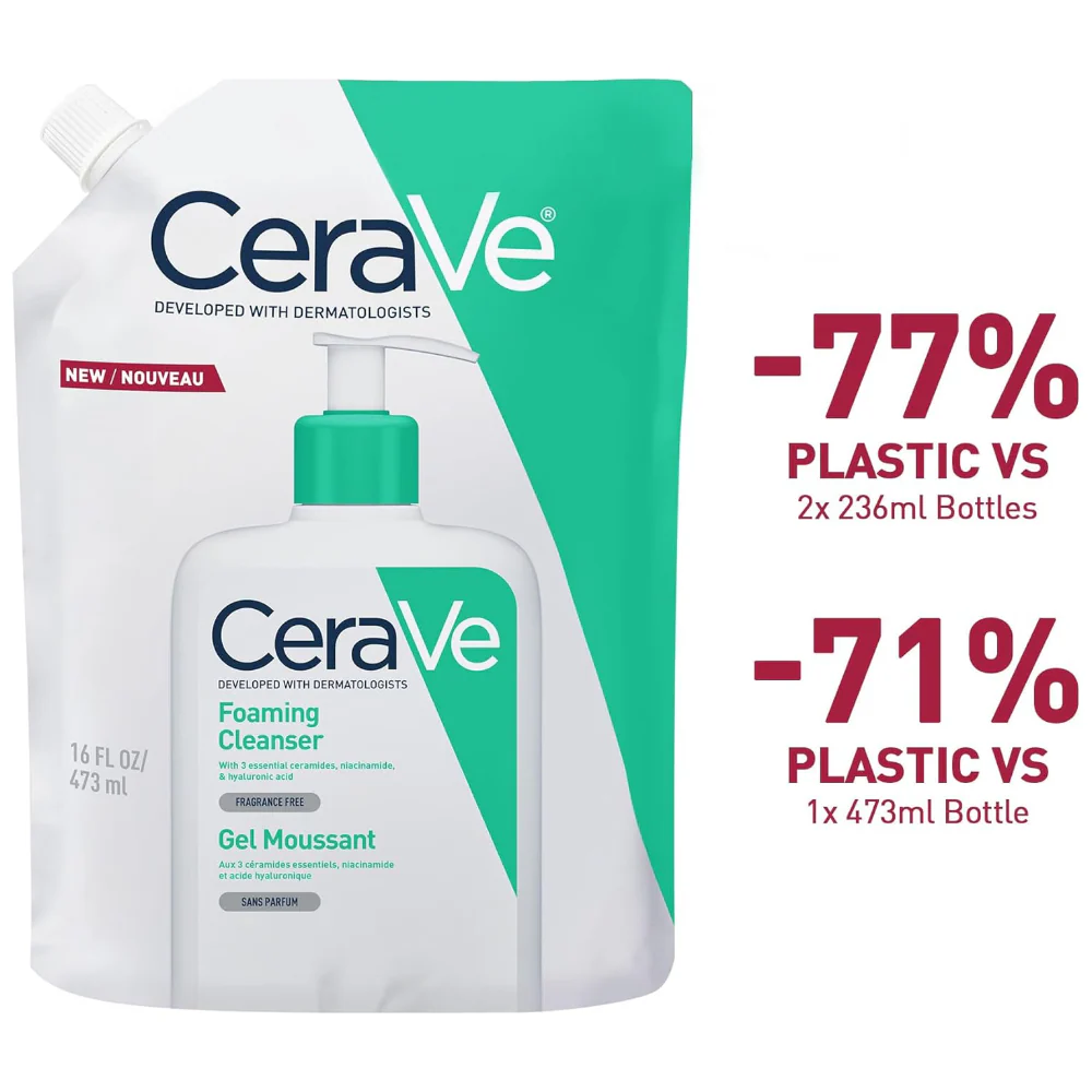 CeraVe Foaming Cleanser Refill Pouch 473ml - Image 2