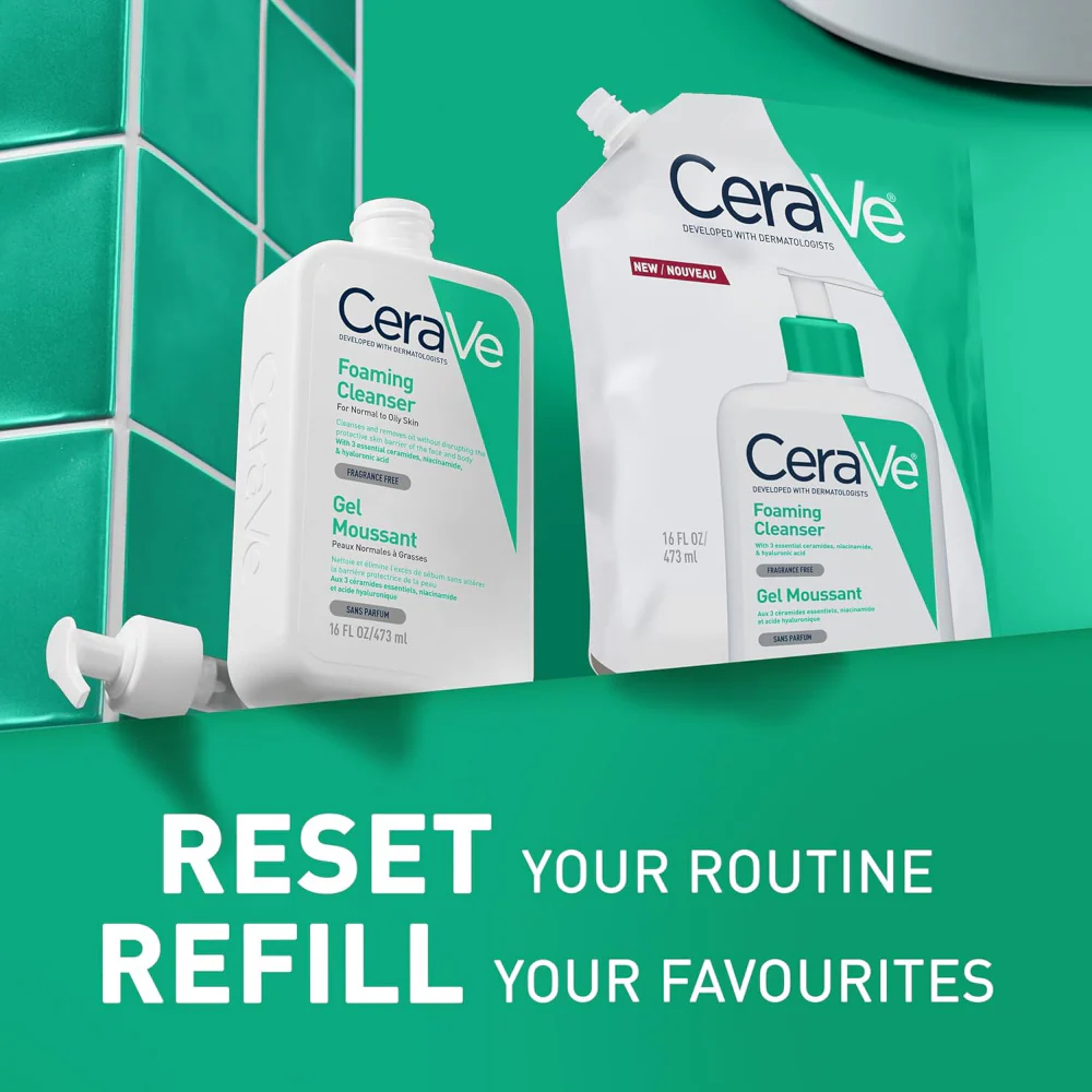 CeraVe Foaming Cleanser Refill Pouch 473ml - Image 3