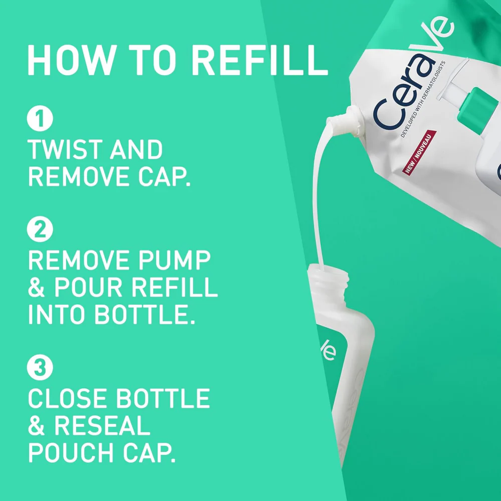 CeraVe Foaming Cleanser Refill Pouch 473ml - Image 5
