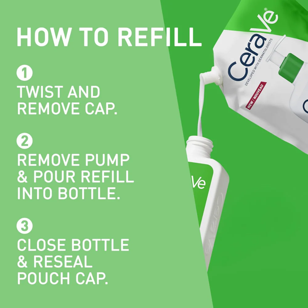 CeraVe Hydrating Cleanser Refill Pouch 473ml - Image 5