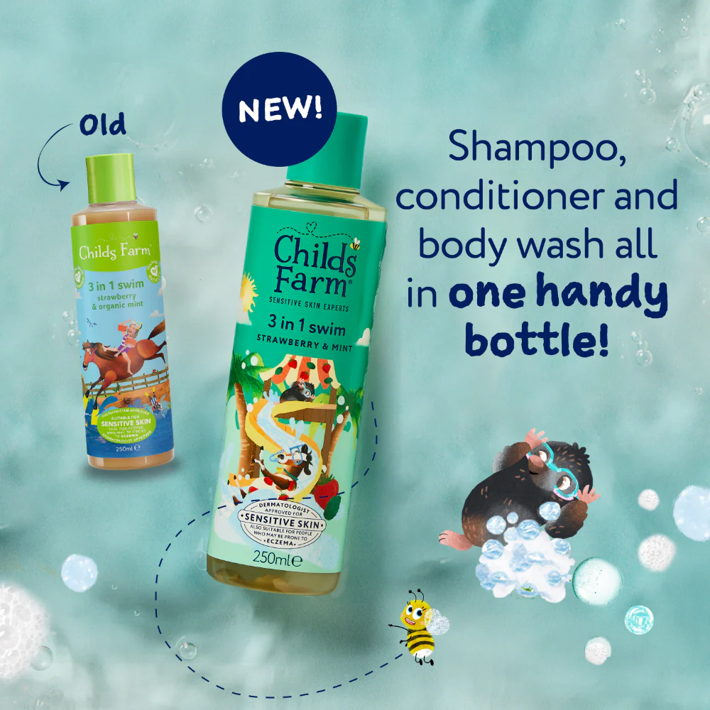 Childs Farm 3-In-1 Swim Strawberry & Organic Mint 250ml - Image 3