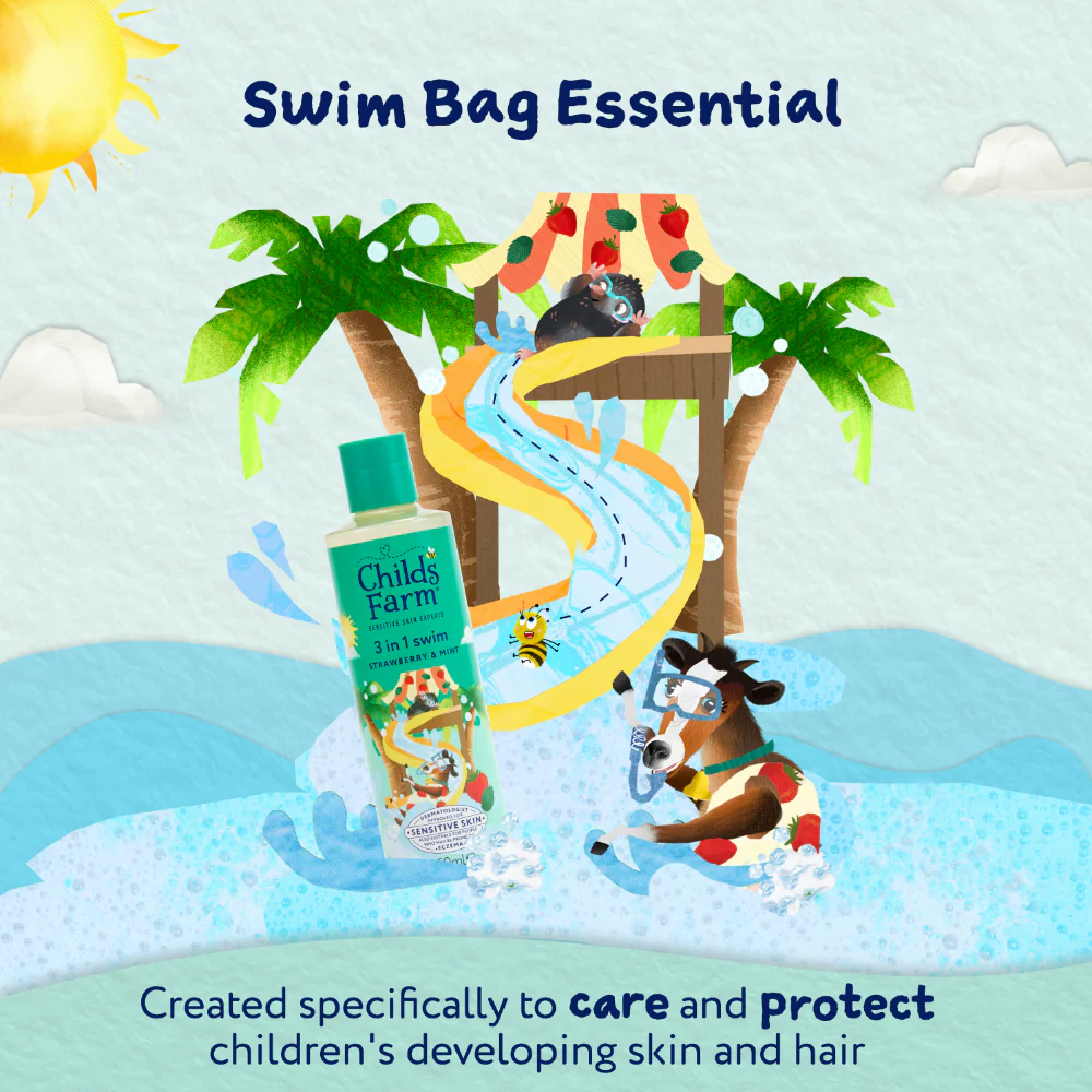 Childs Farm 3-In-1 Swim Strawberry & Organic Mint 250ml - Image 7