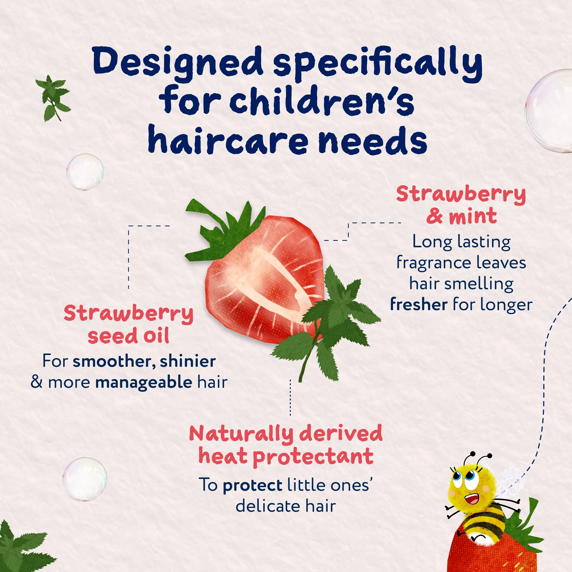 Childs Farm 3-In-1 Tangle Taming Hair Detangler Strawberry & Mint 100ml - Image 6