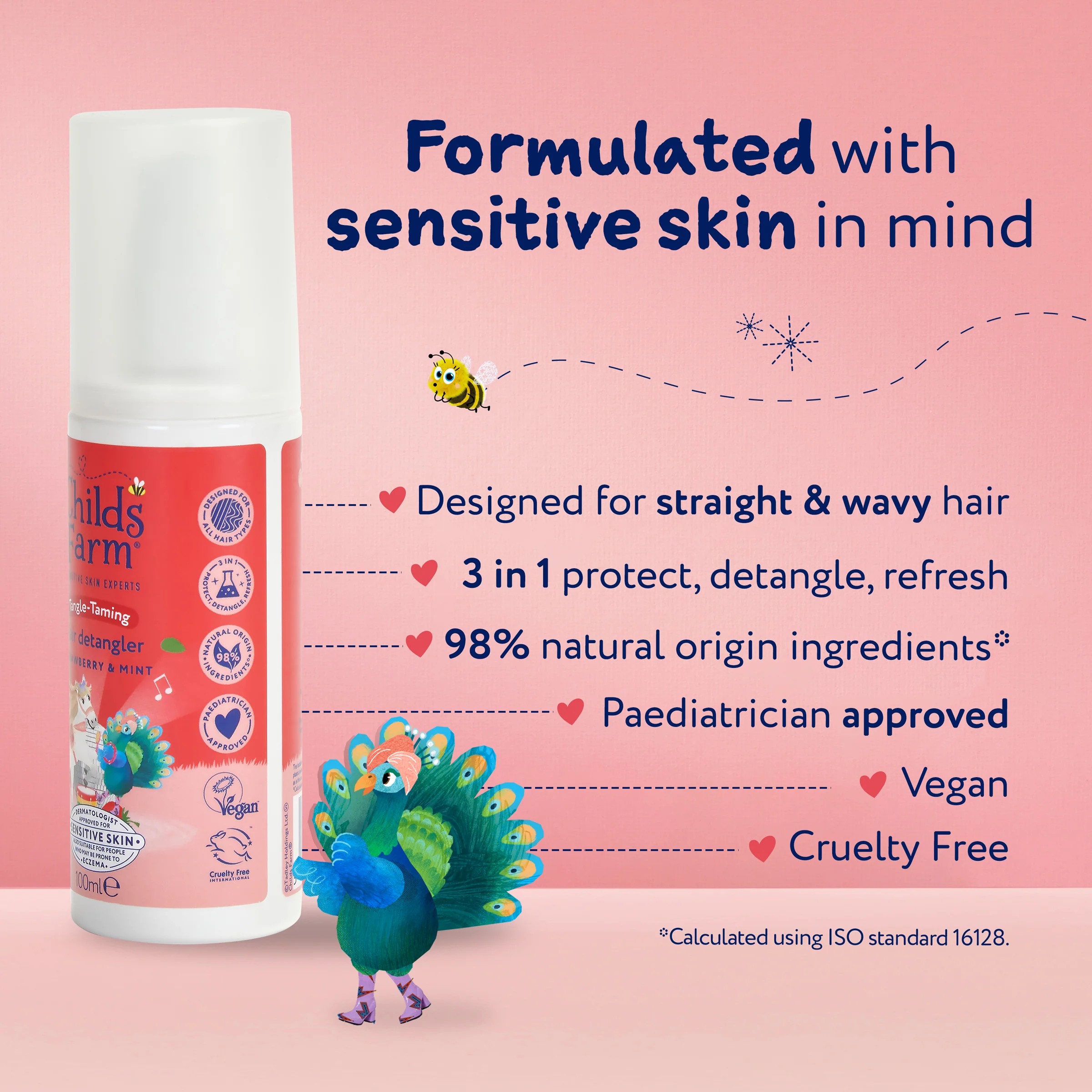 Childs Farm 3-In-1 Tangle Taming Hair Detangler Strawberry & Mint 100ml - Image 8